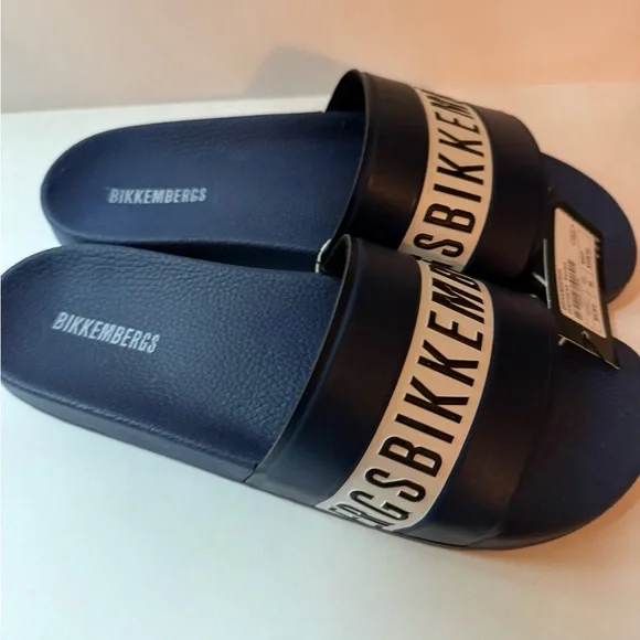 Bikkembergs Blue Slide Sandals Sporty Design Size 45